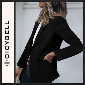 NWT Cicy Bell One Button Black Blazer